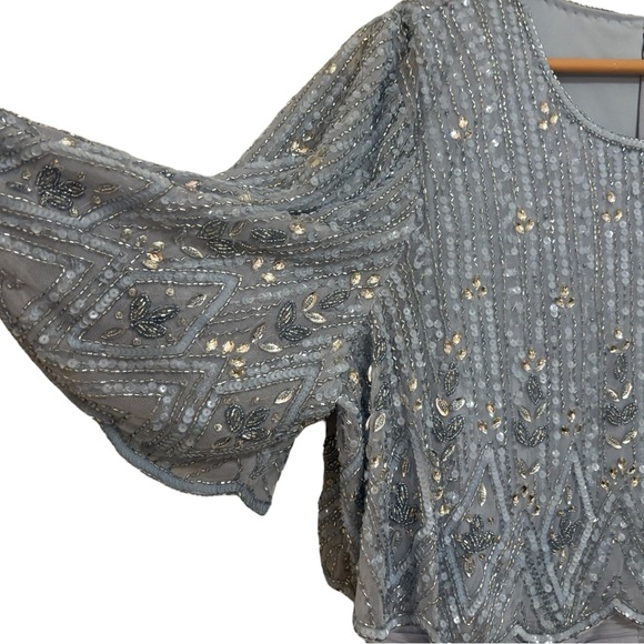 MAC DUGGAL Beaded Overlay A-Line Gown NWOT - Picture 8 of 12